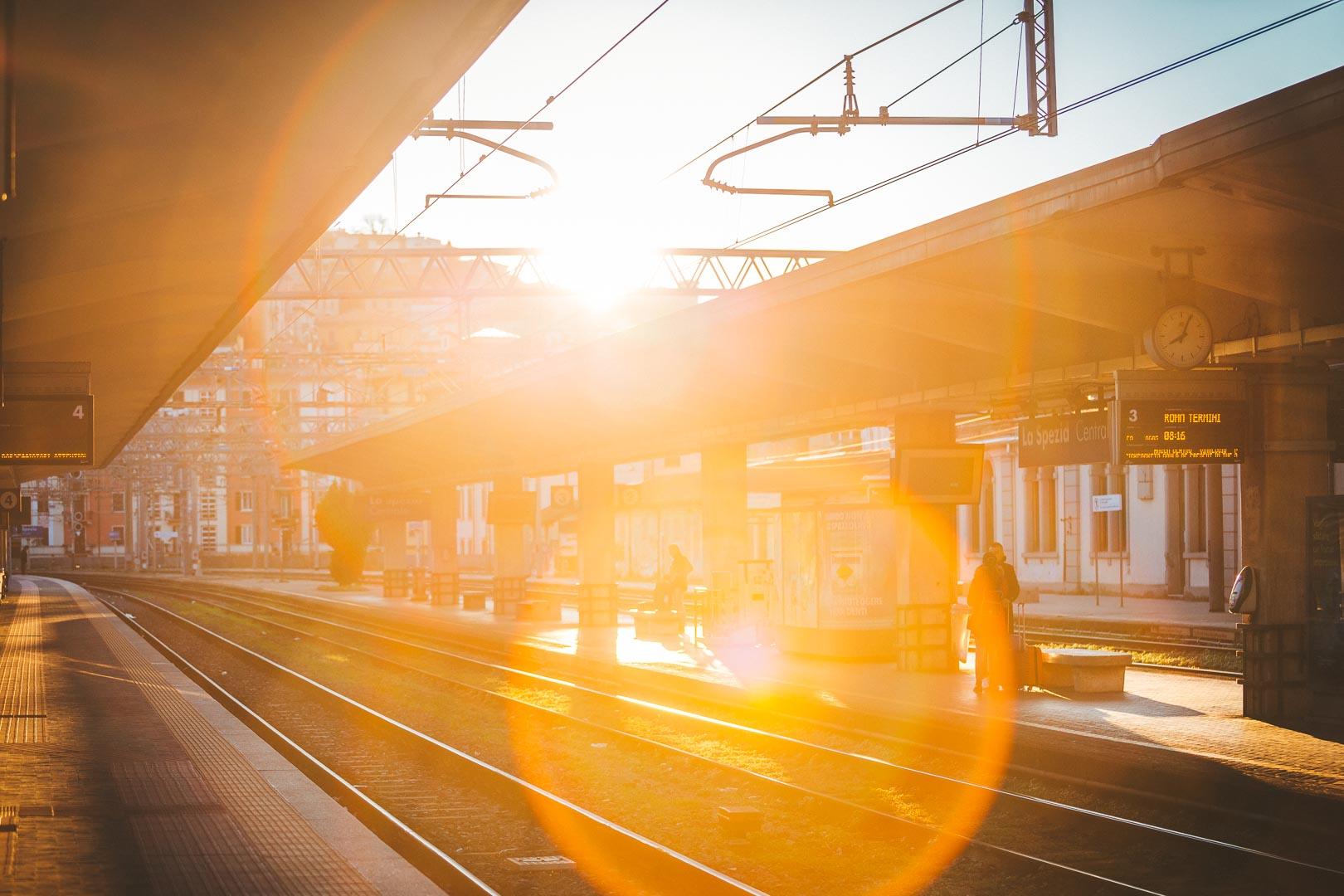 warm light over la spezia centrale station