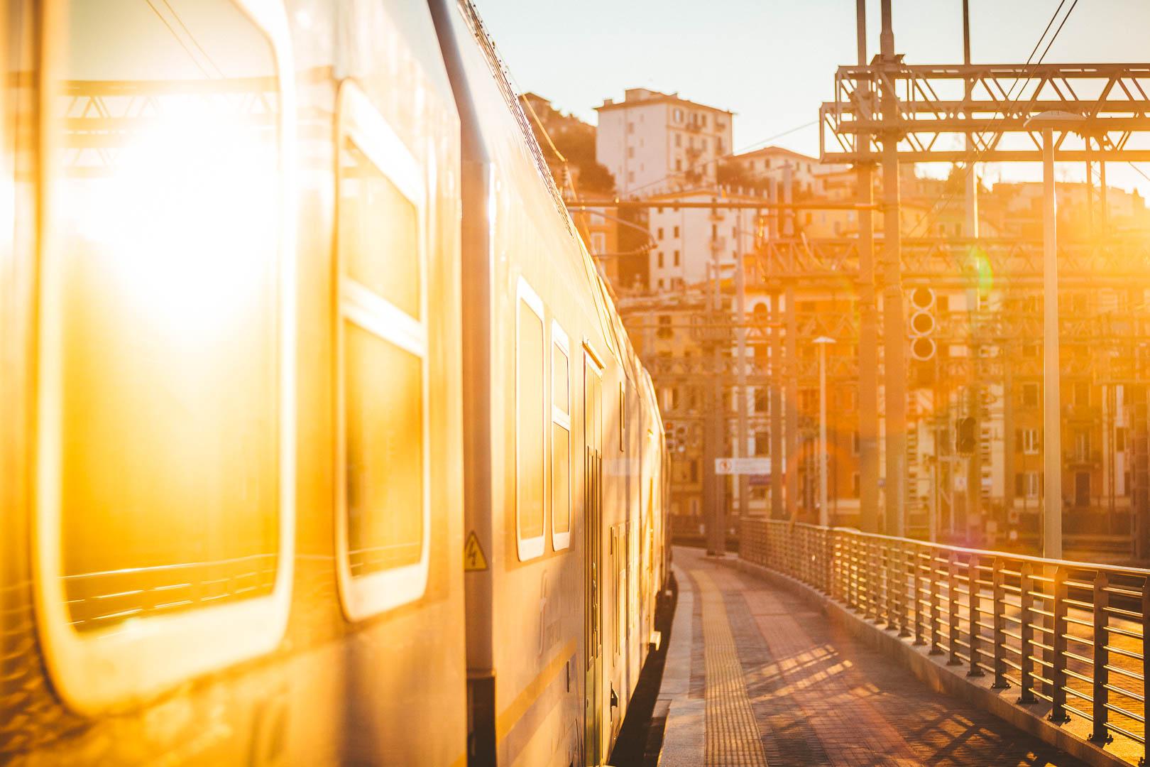 warm light on the train