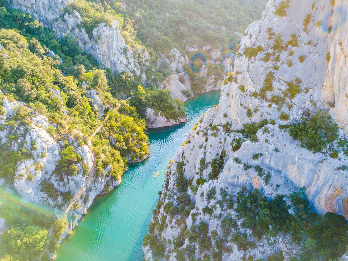 the cliffs of lac de quinson de verdon from the sky