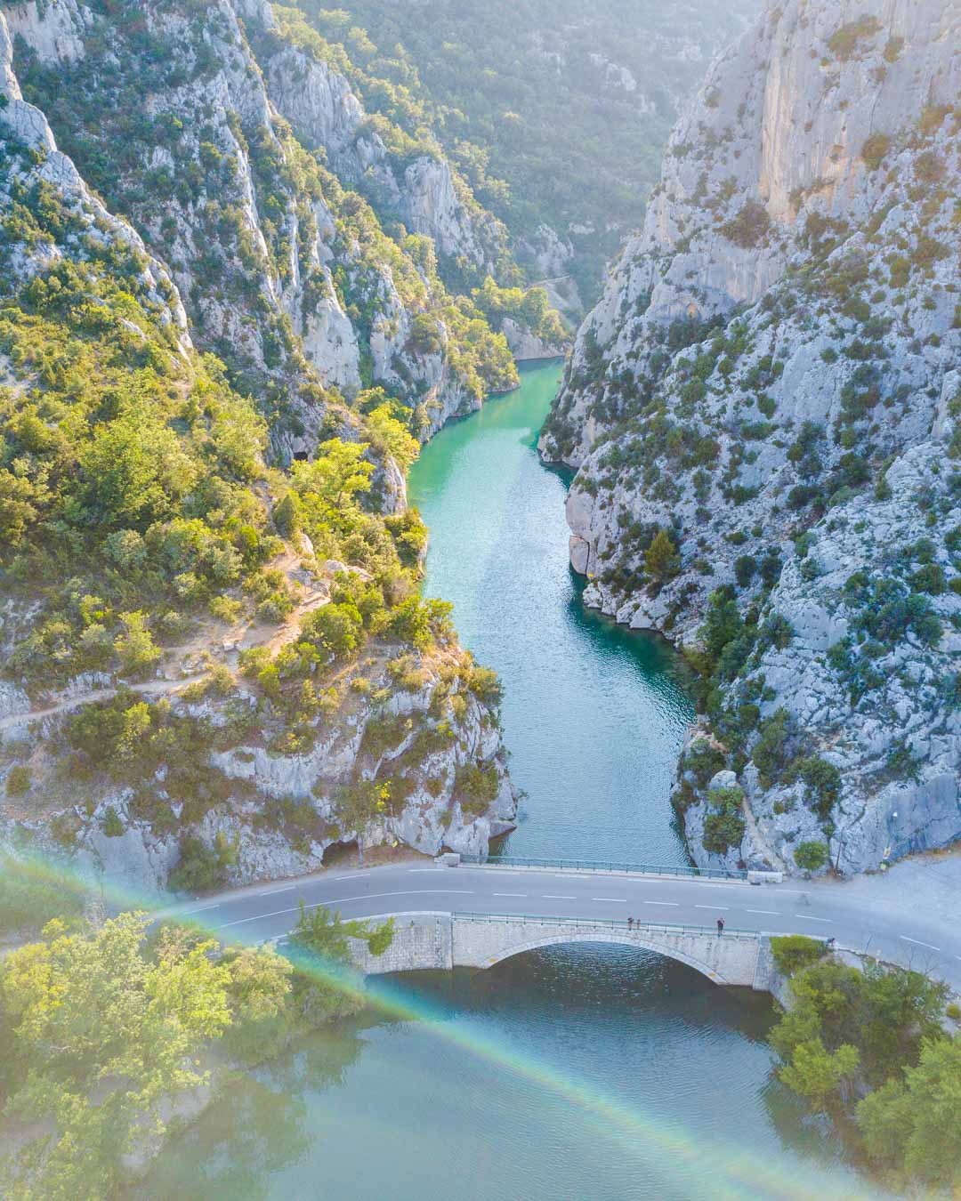 verdon river in lac de quinson from above