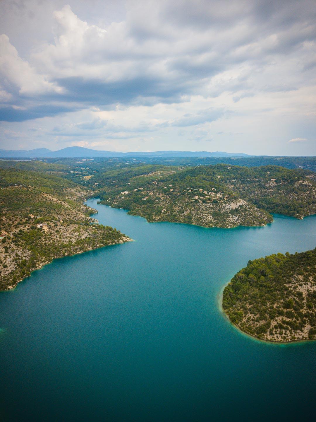 lac esparron de verdon from the sky