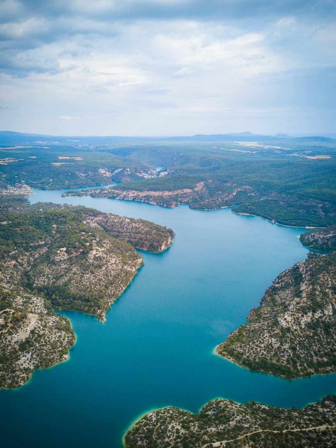 drone view of lac esparron de verdon
