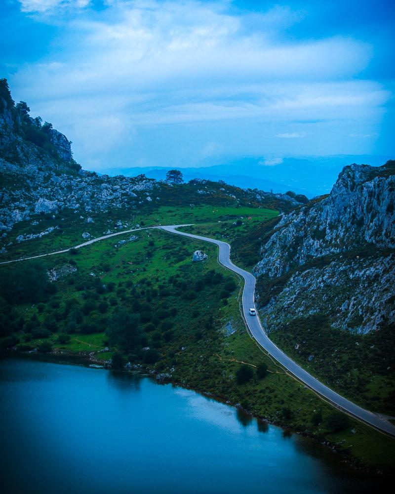 driving on the ruta de los lagos de covadonga