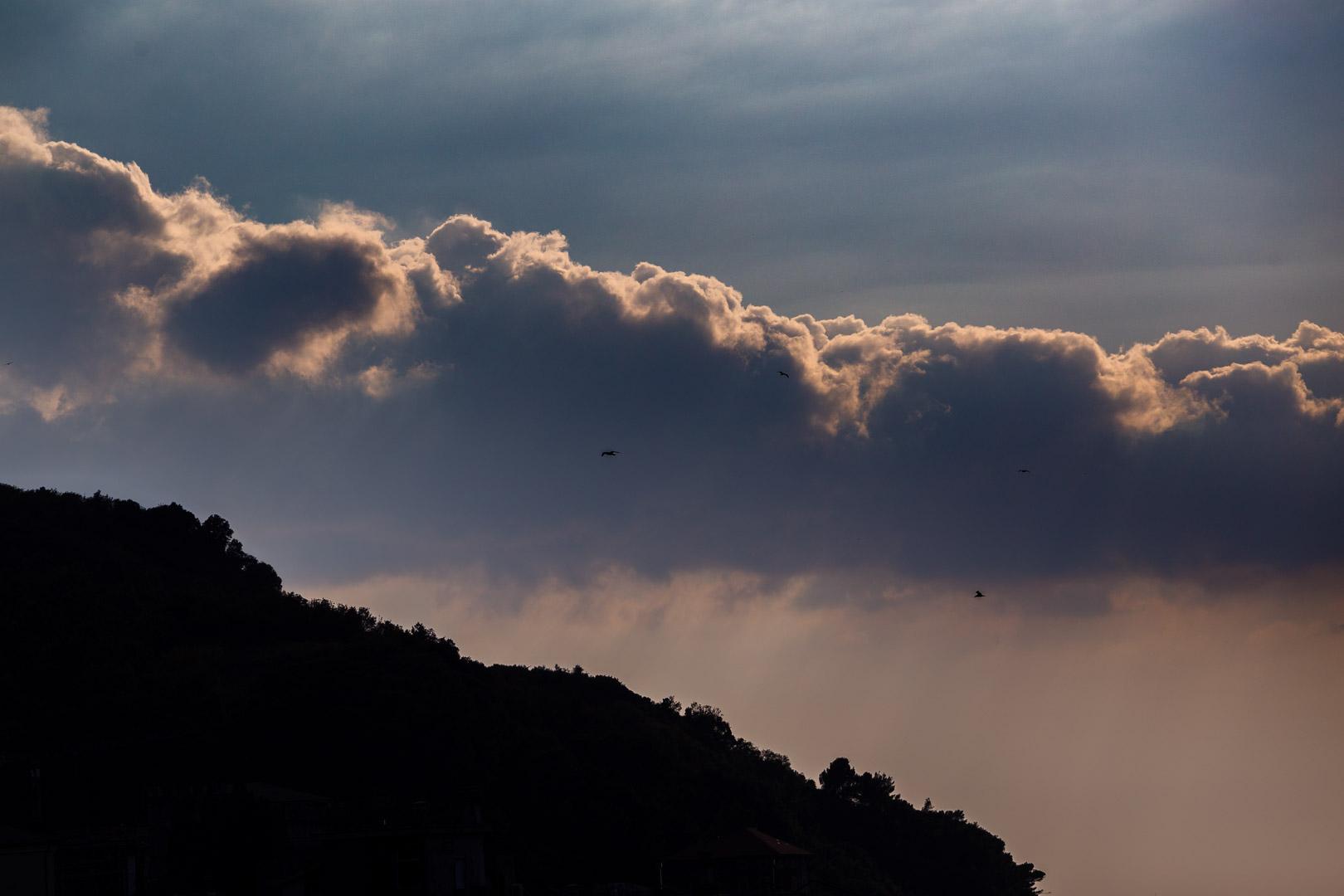 sunset clouds in levanto italy