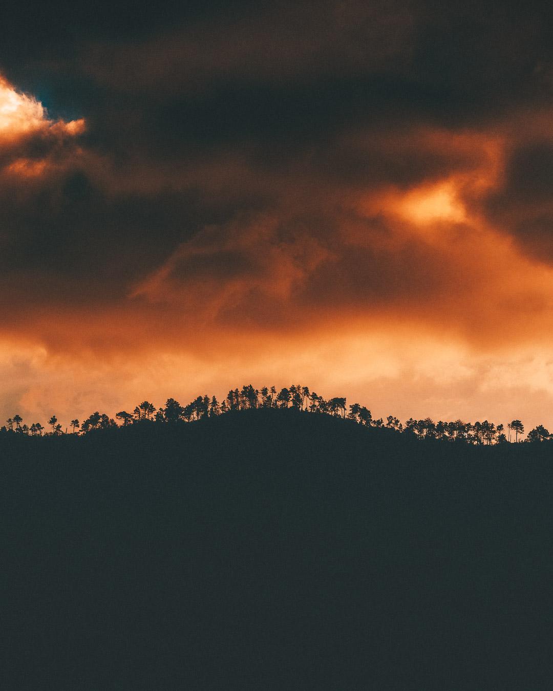 fire sunset in levanto italy