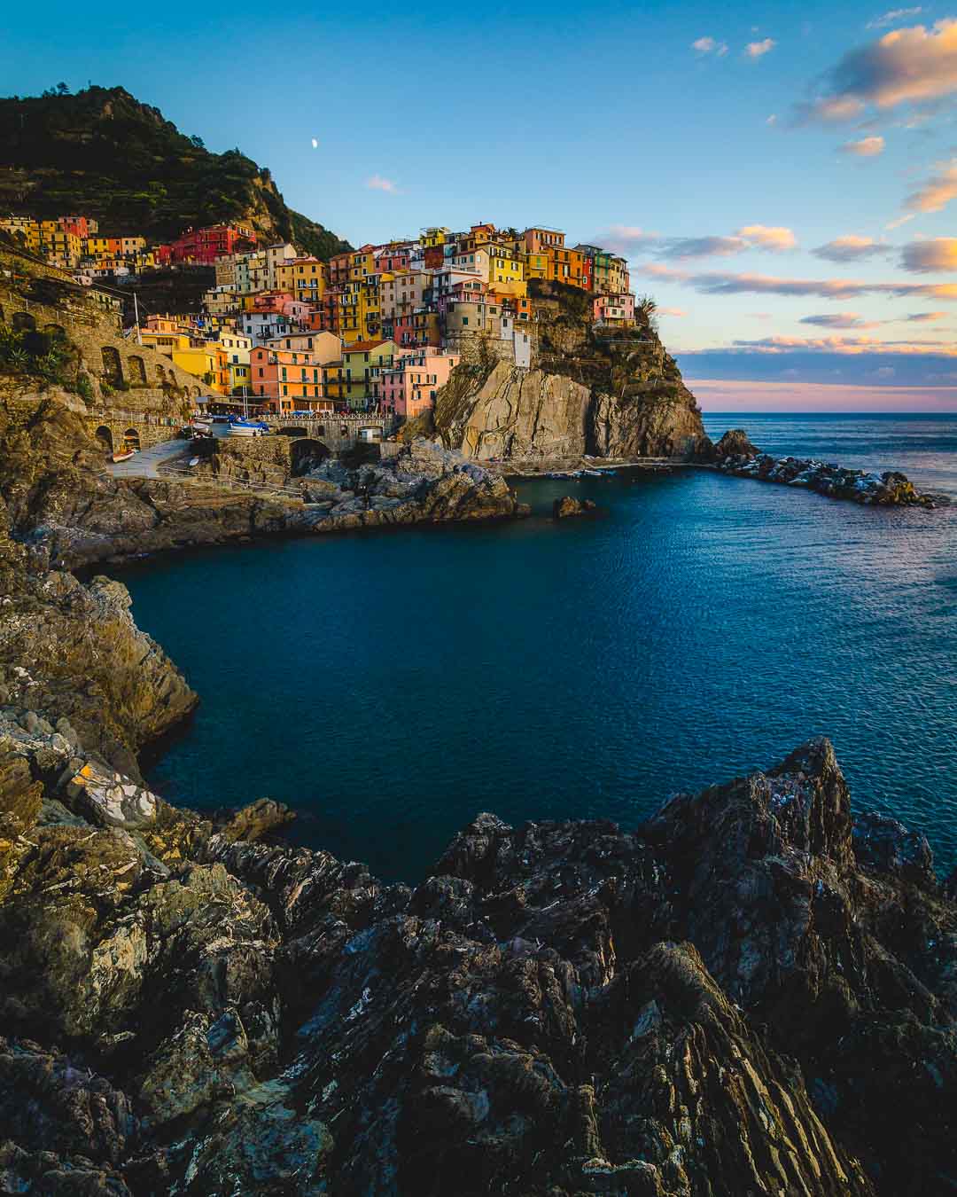 view on the manarola beach one of the best cinque terre italy beaches