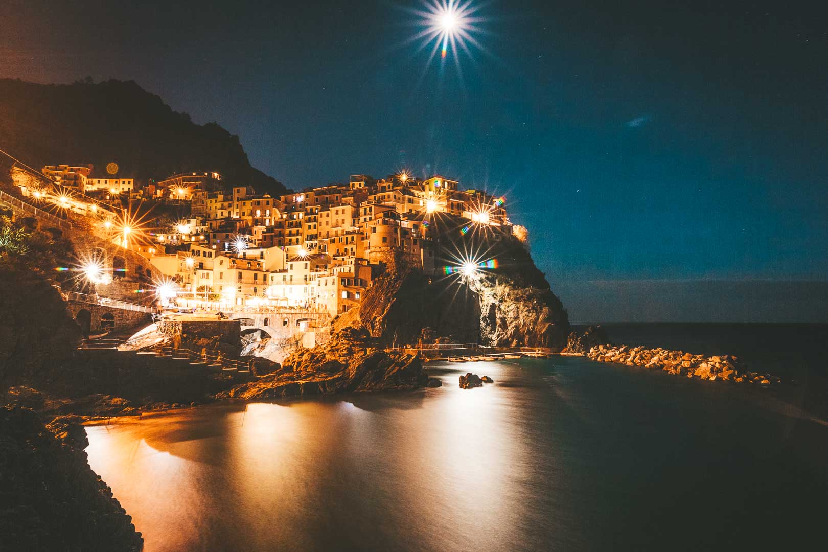 manarola cinque terre italy at night