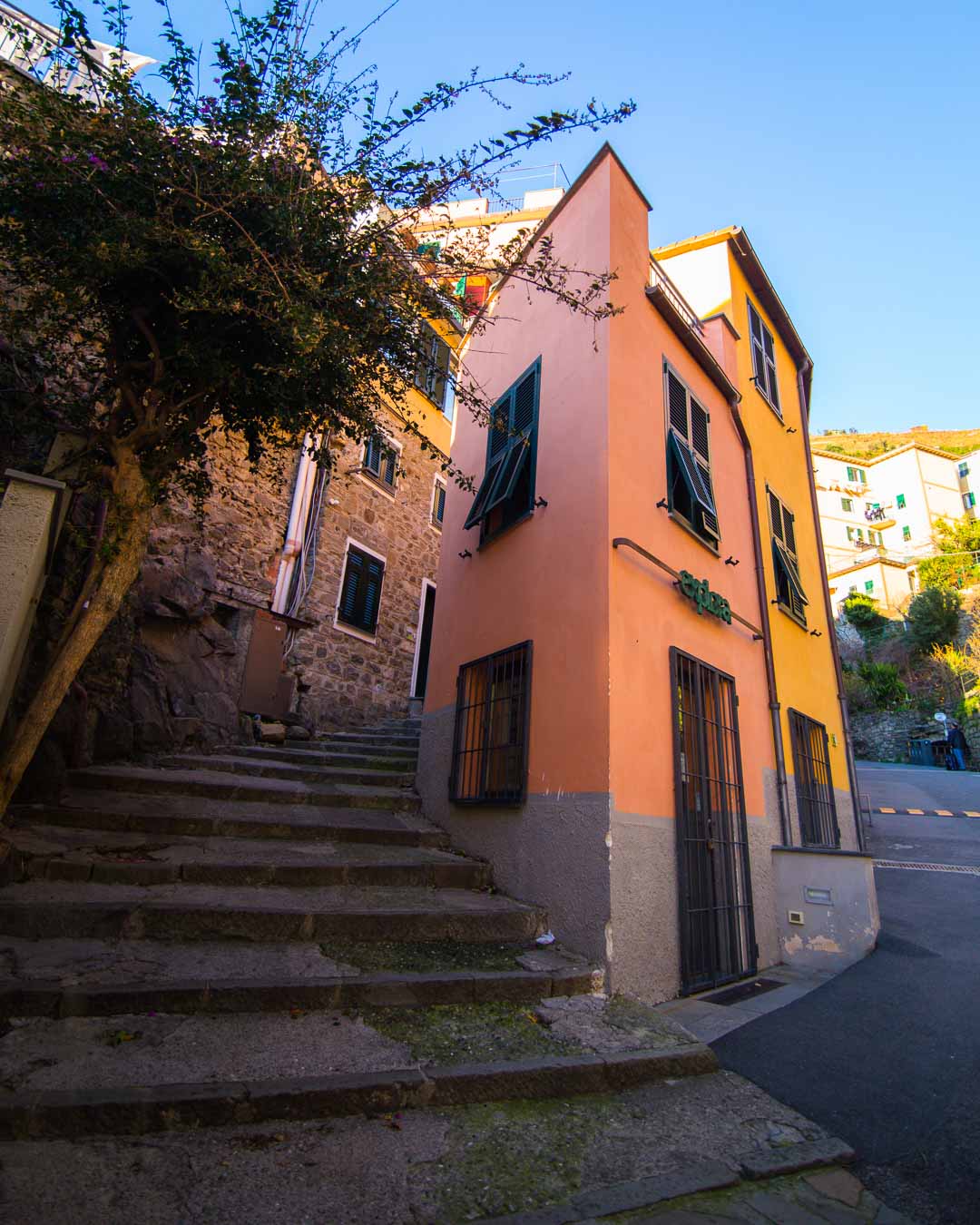 interesting building in manarola