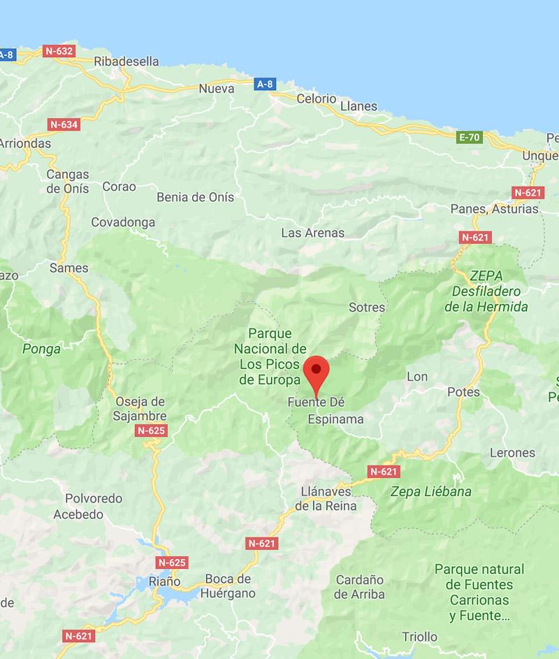 map of fuente de cantabria spain