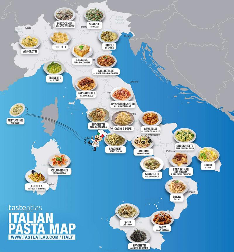 map of pasta italy