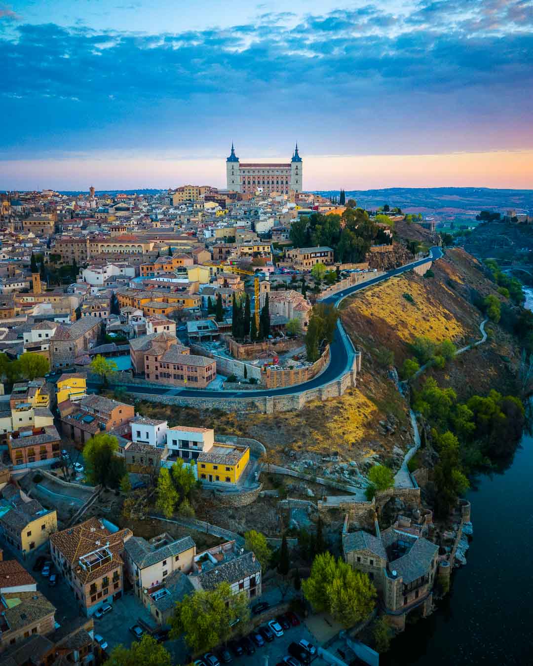 view over the alcazar de toledo on a madrid toledo train day trip