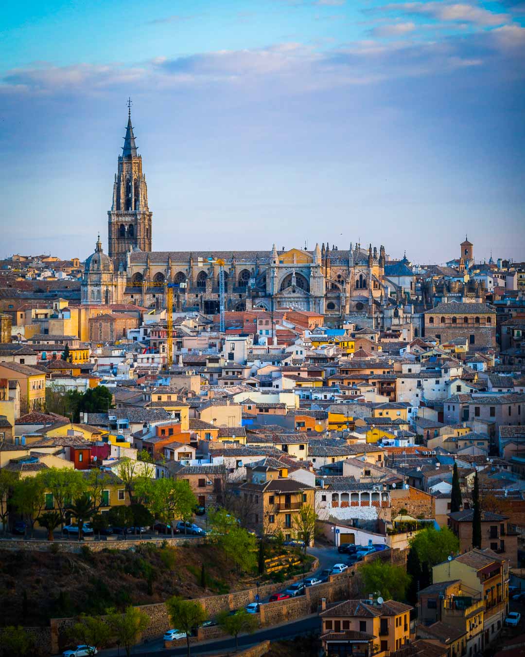 the toledo cathedral from mirador del valle toledo