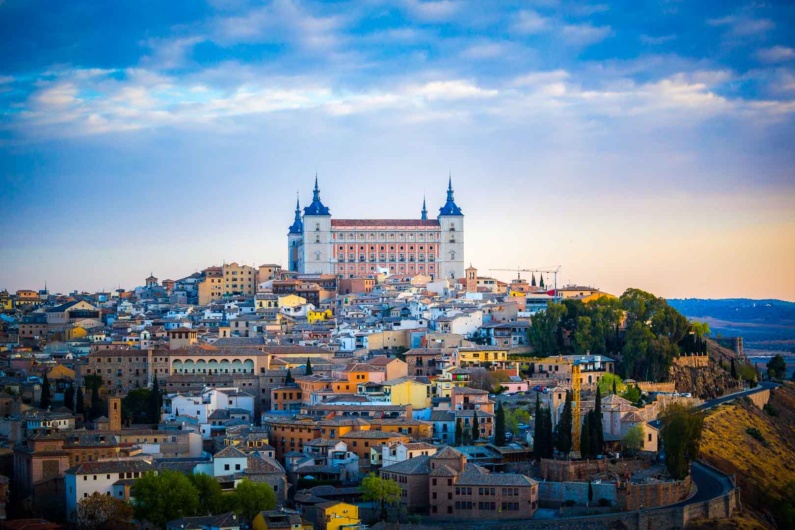 castle of toledo from mirador toledo