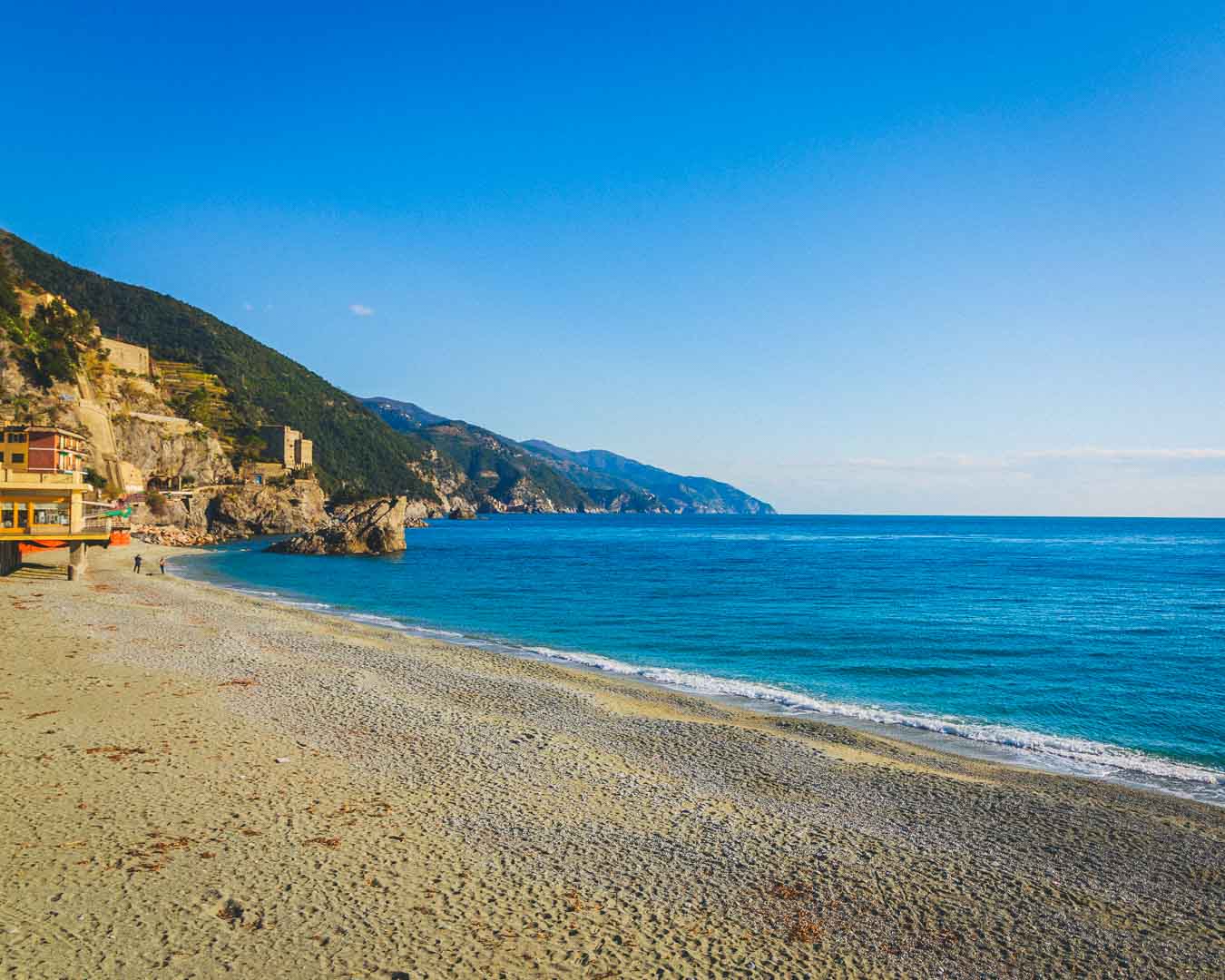 view from the beach in monterosso