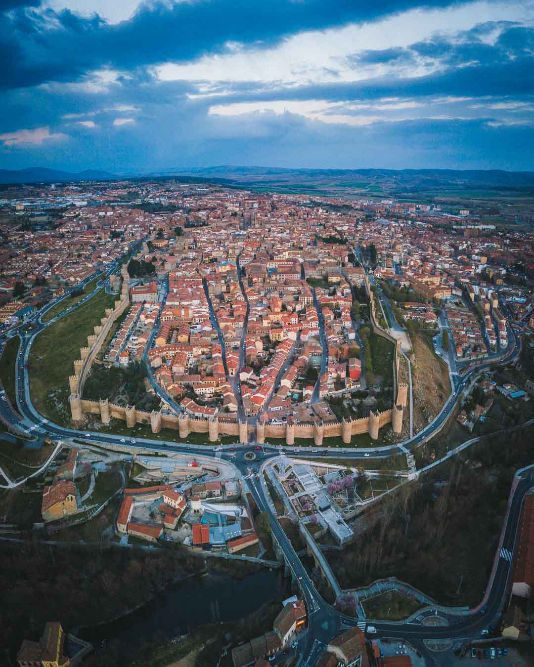 avila spain as seen from the sky