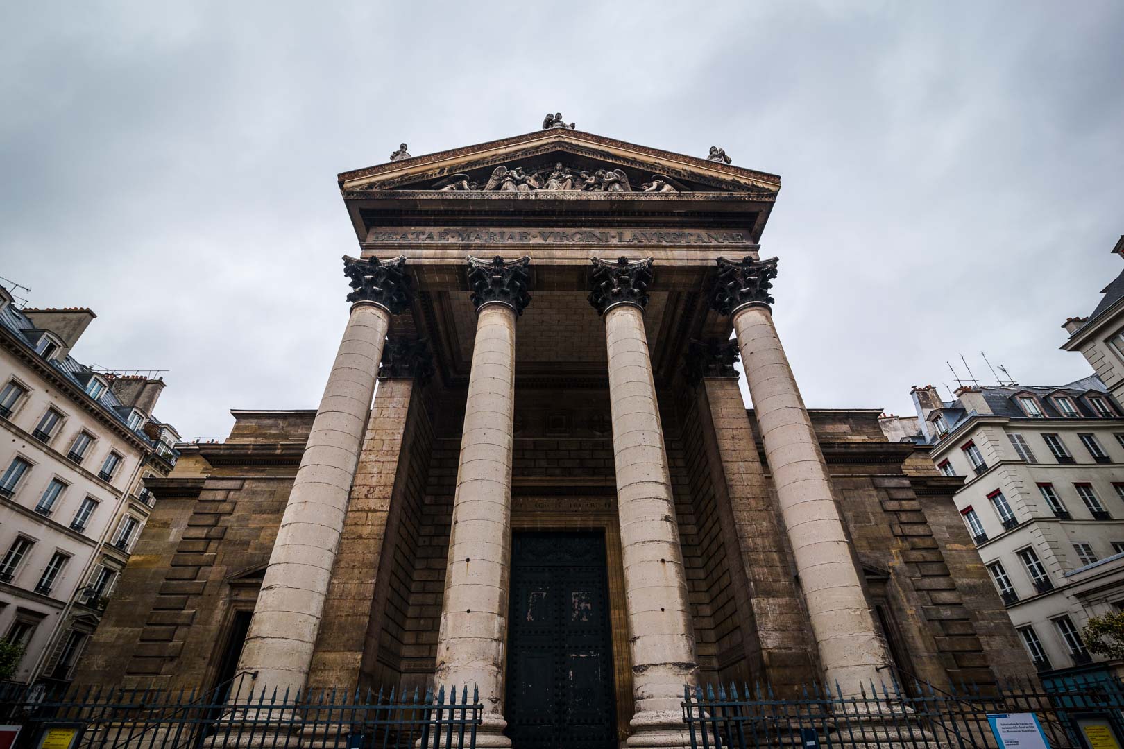 main facade of notre dame de lorette paris