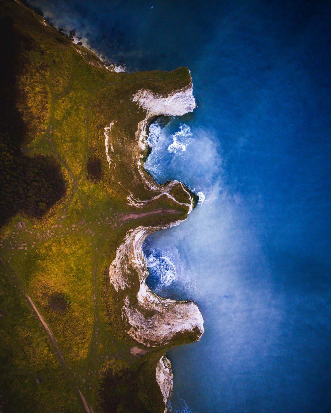 old harry rocks split from above