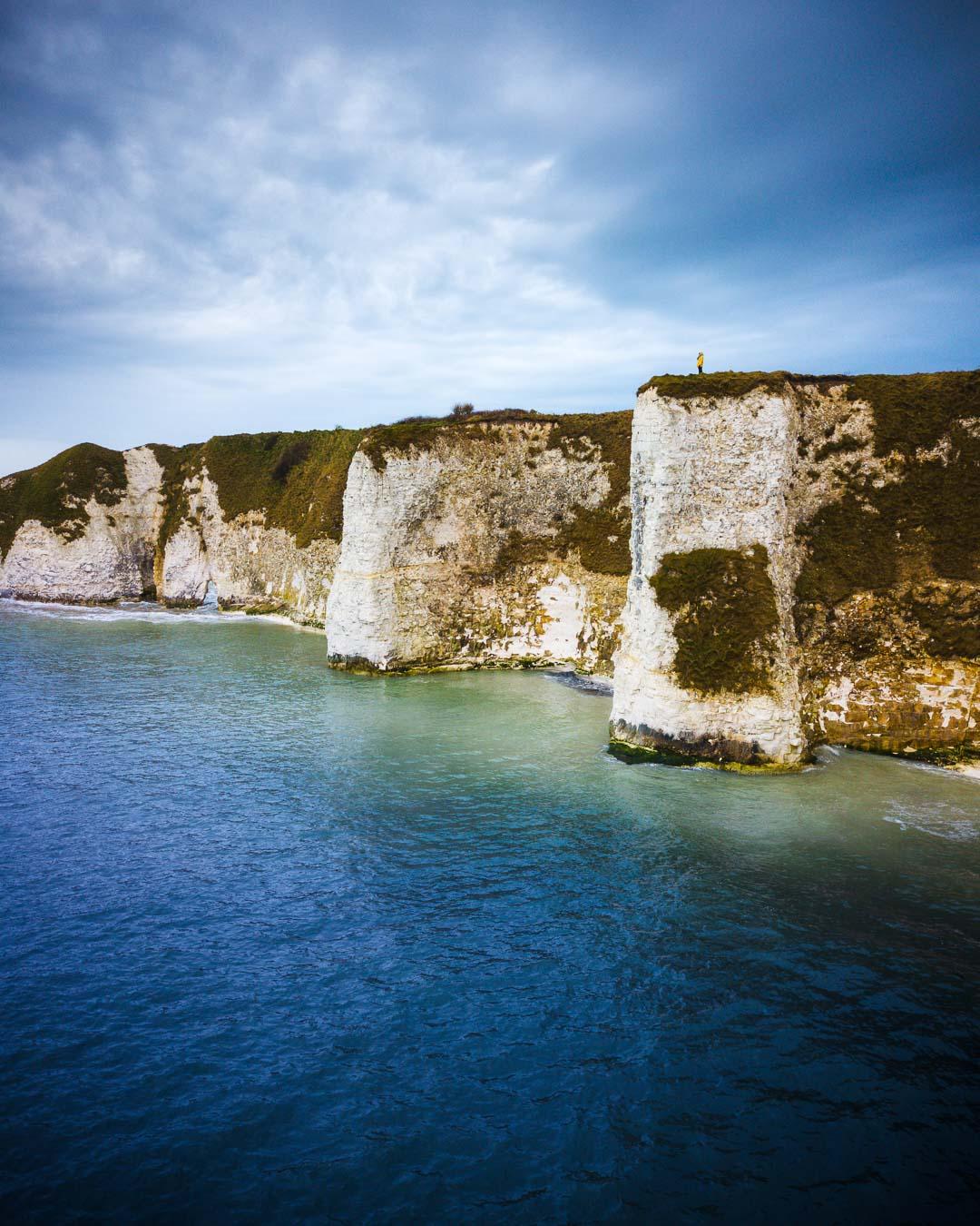 old harry rocks cliffs from below