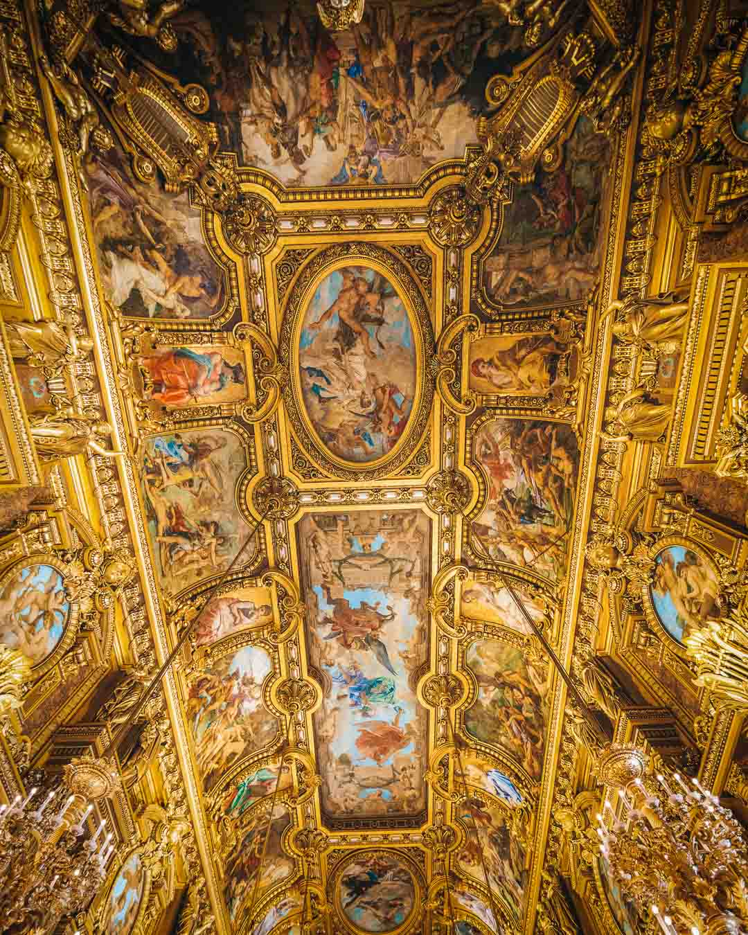 paintings on rooftop of grand foyer opera garnier