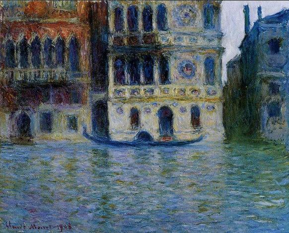 painting of the palacio ca dario in venice by claude monet