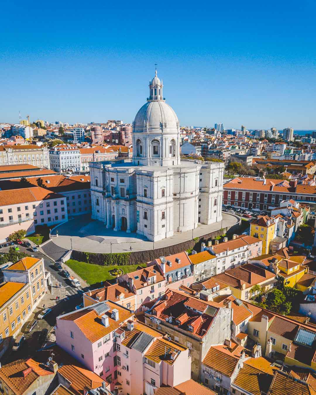 the massive panteao nacional and its white dome