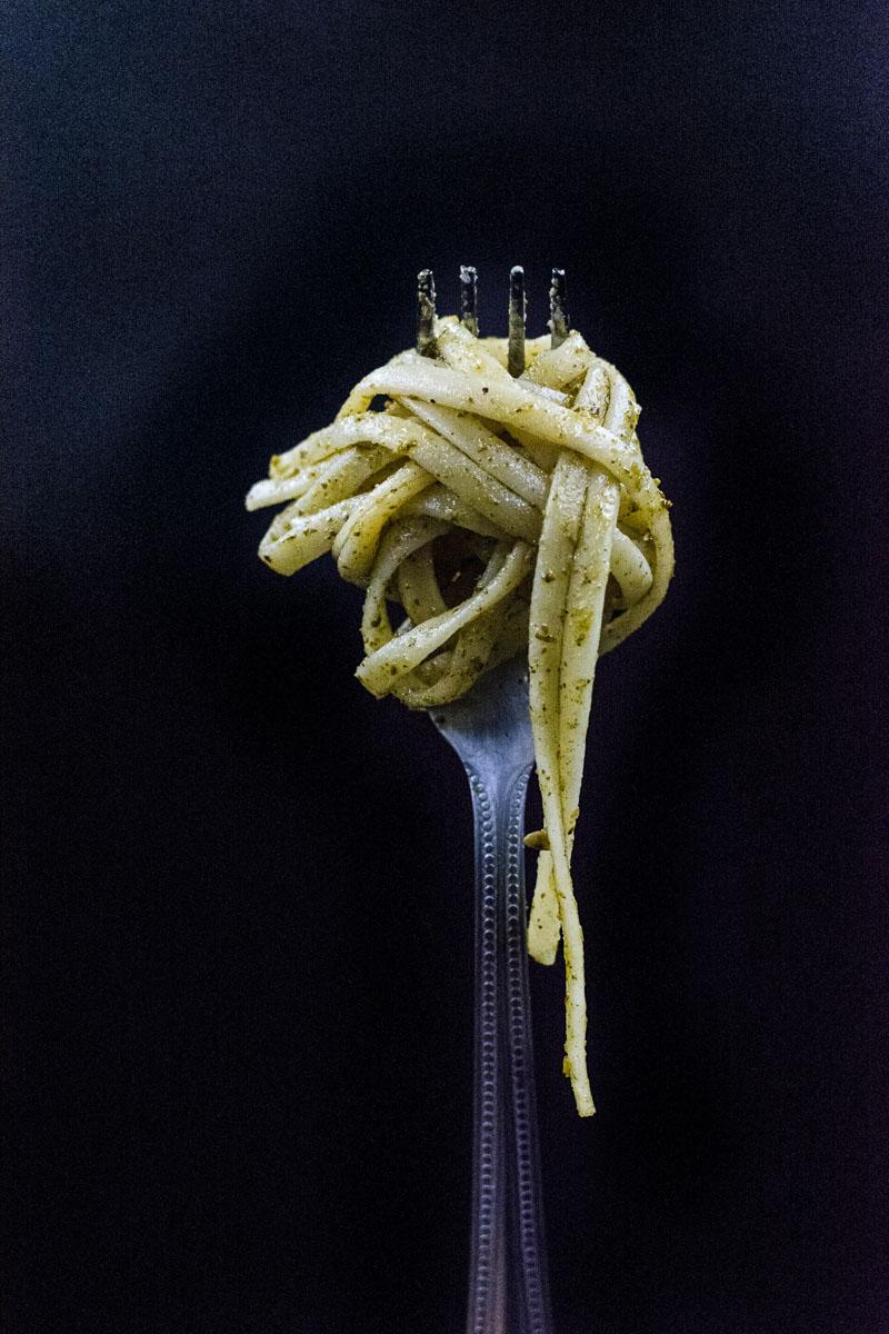 pasta on a fork