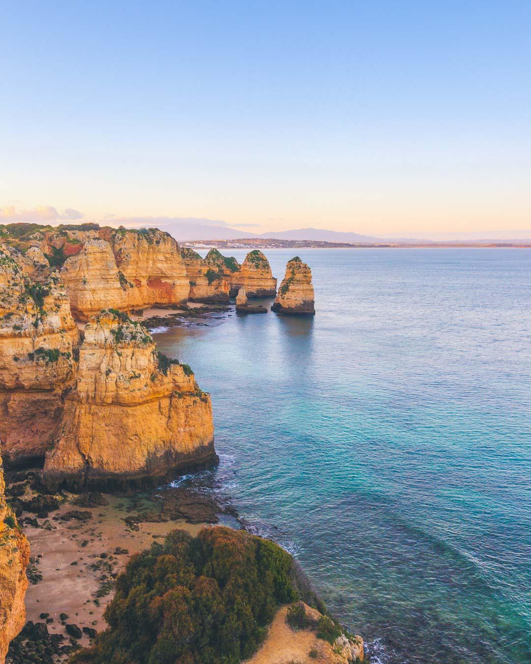 the view from the cliffs of ponta da piedade