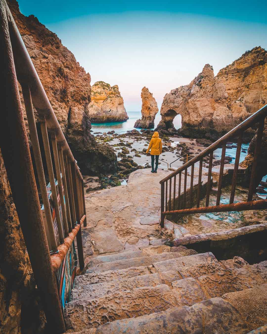 at the bottom of the stairs in ponta da piedade