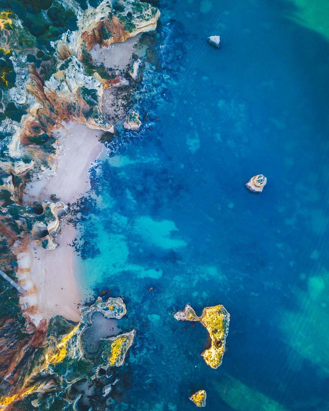 praia do camilo from above