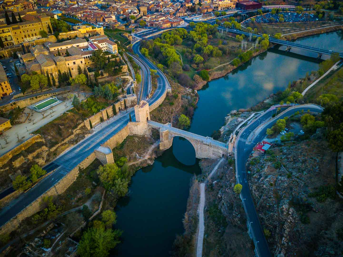 the alcantara bridge as seen from above