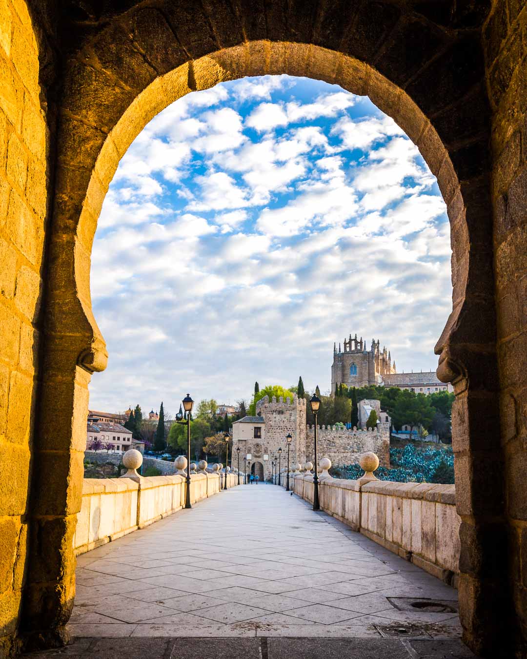 looking through the western tower of the puente de san martin towards the east