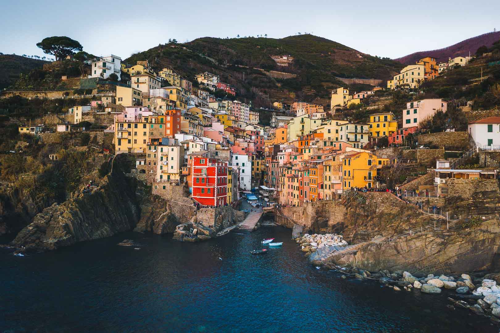 aerial view of the village of riomaggiore