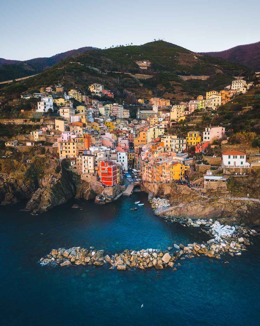 riomaggiore from the sky