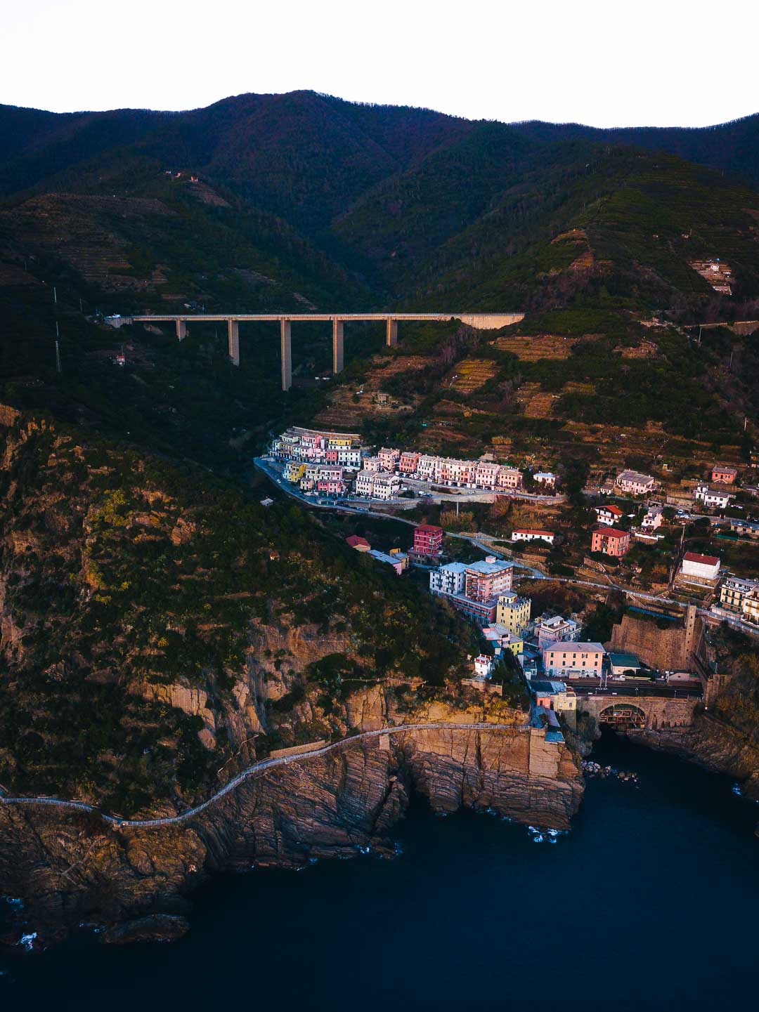 riomaggiore and the bridge