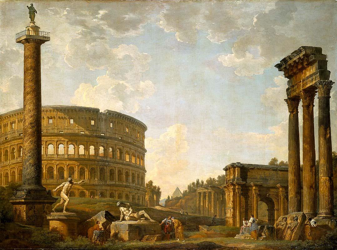 roman capriccio the colosseum and other monuments by giovanni paolo panini