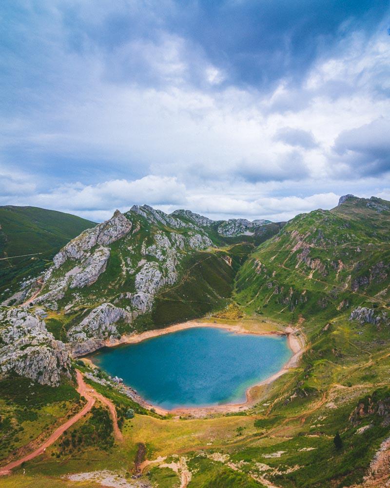 lagos de saliencia after starting the hike from the alto de la farrapona asturias