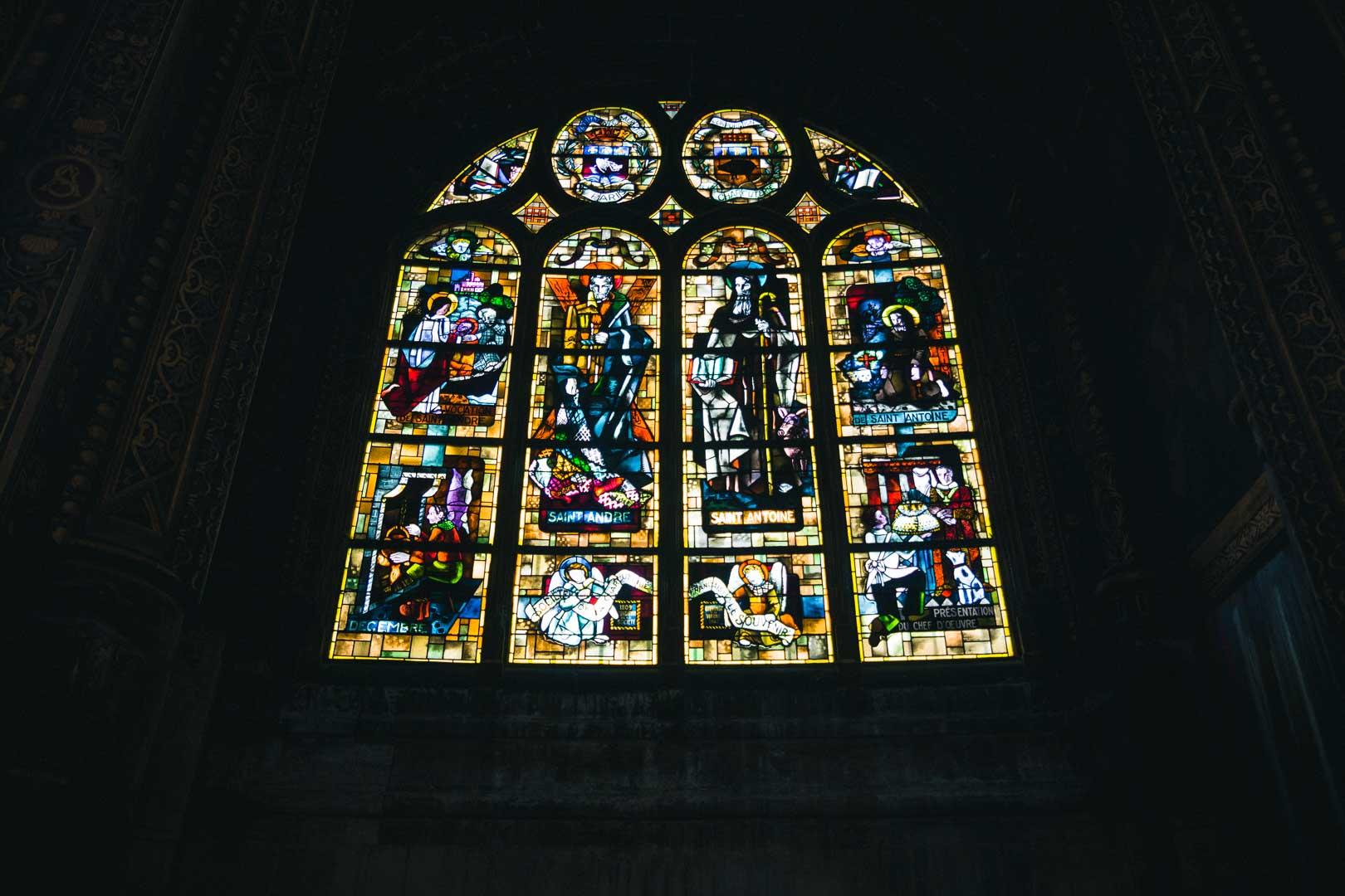 details of stained glass window