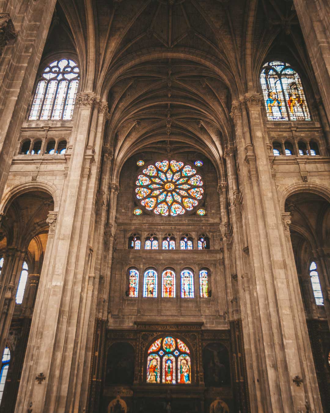 beautiful stained glass windows of saint eustache