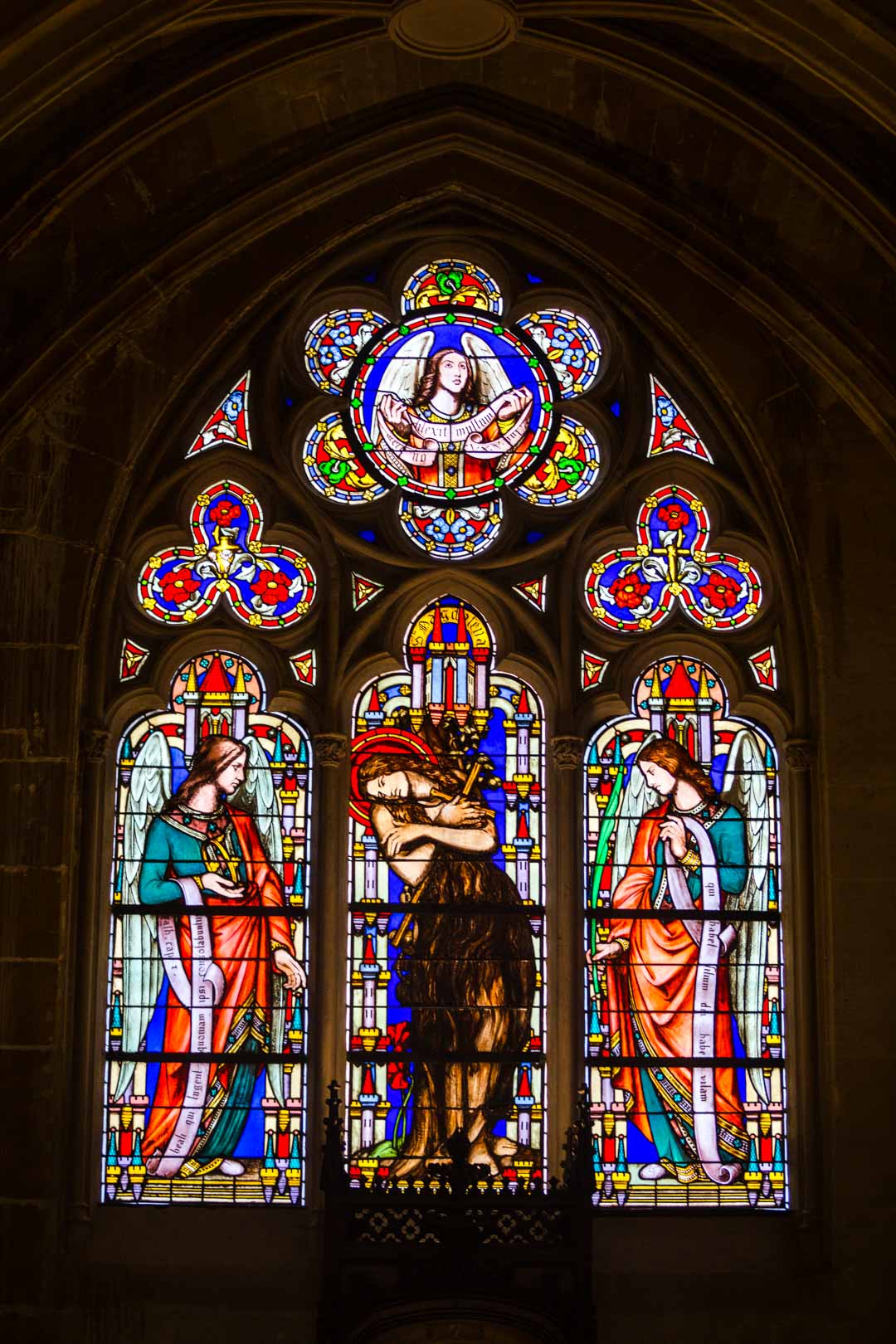 stained glass window in saint germain church