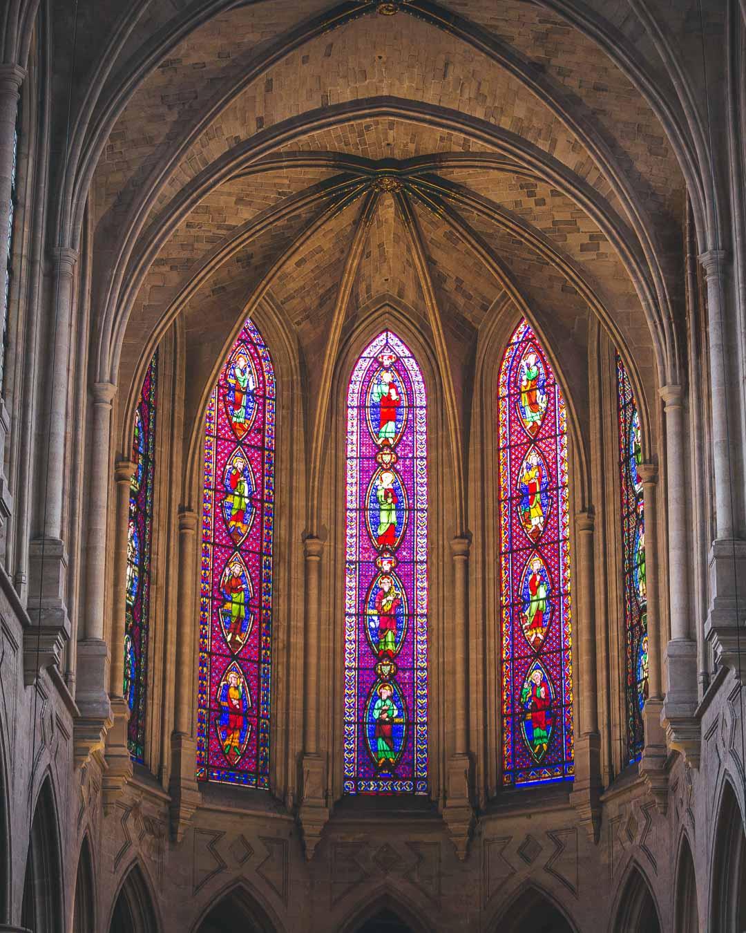stained glass window above the nave in saint germain l'auxerrois