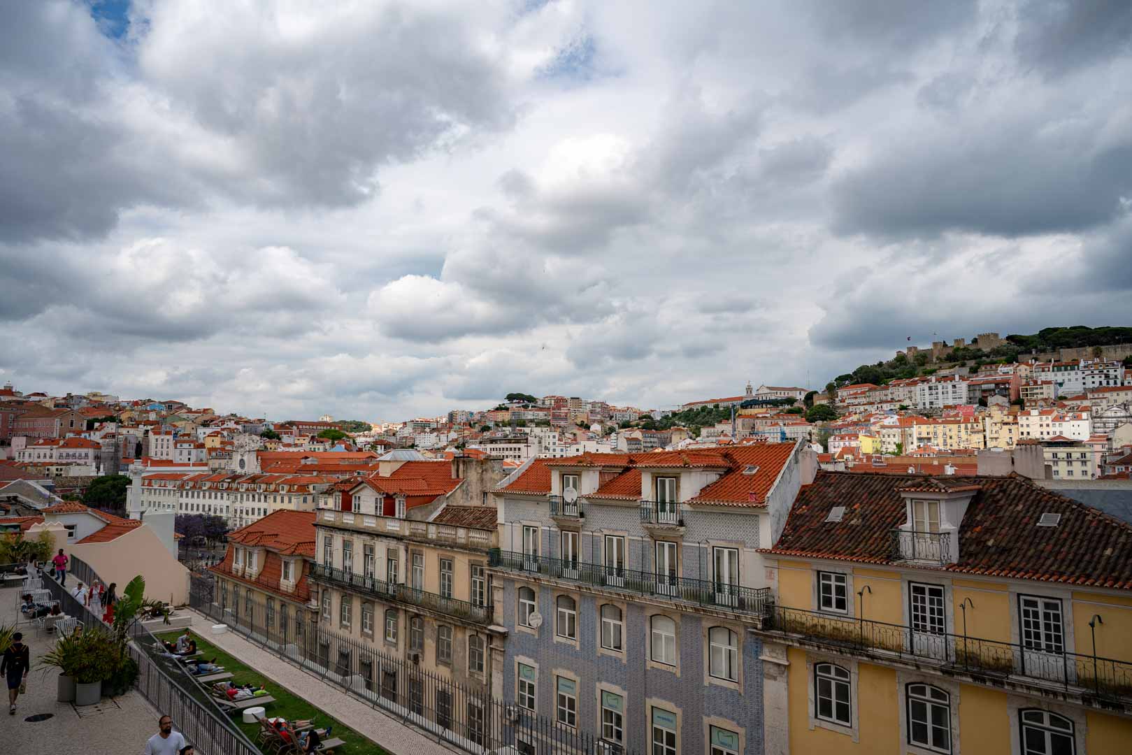 santa justa lift sunrise lisbon