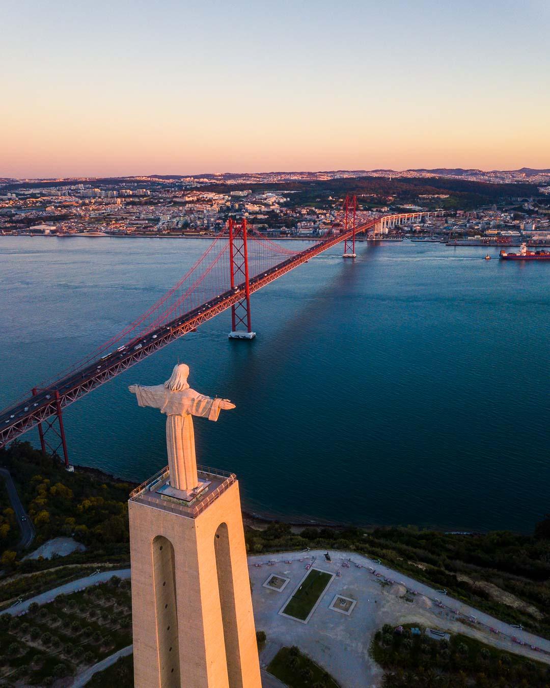 christ the king and the 25 de abril bridge