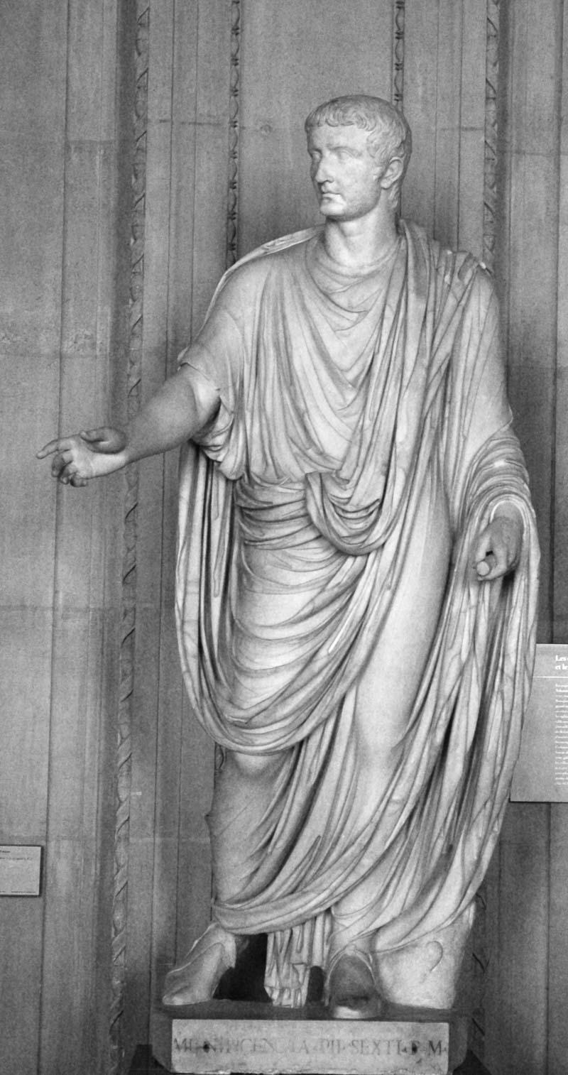 second roman emperor tiberius wearing a toga