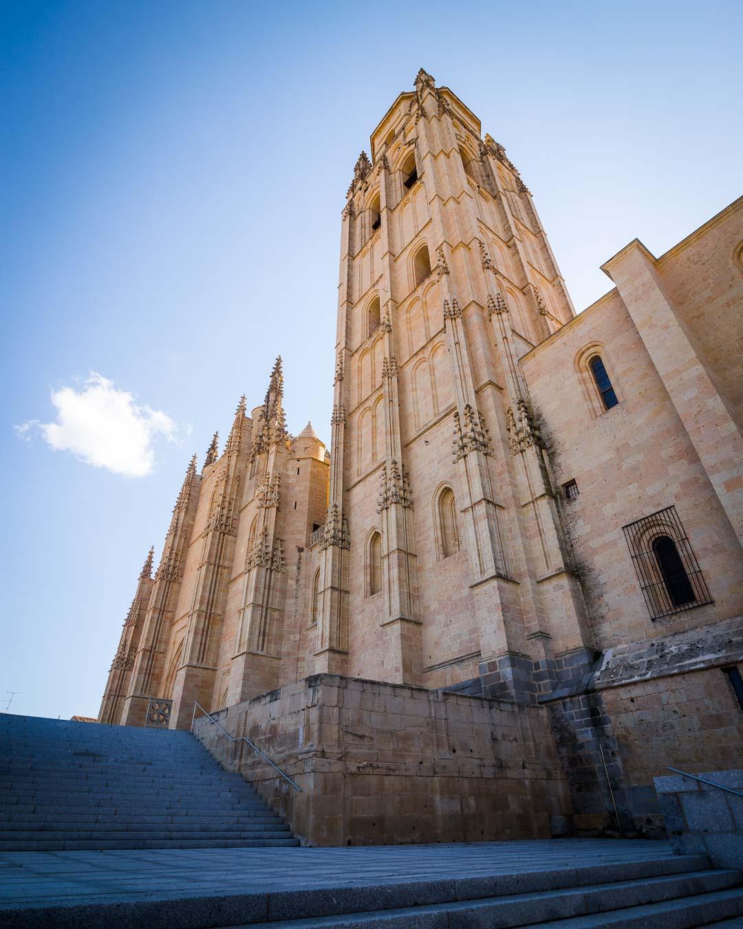 bell tower of segovia cathedral from the back