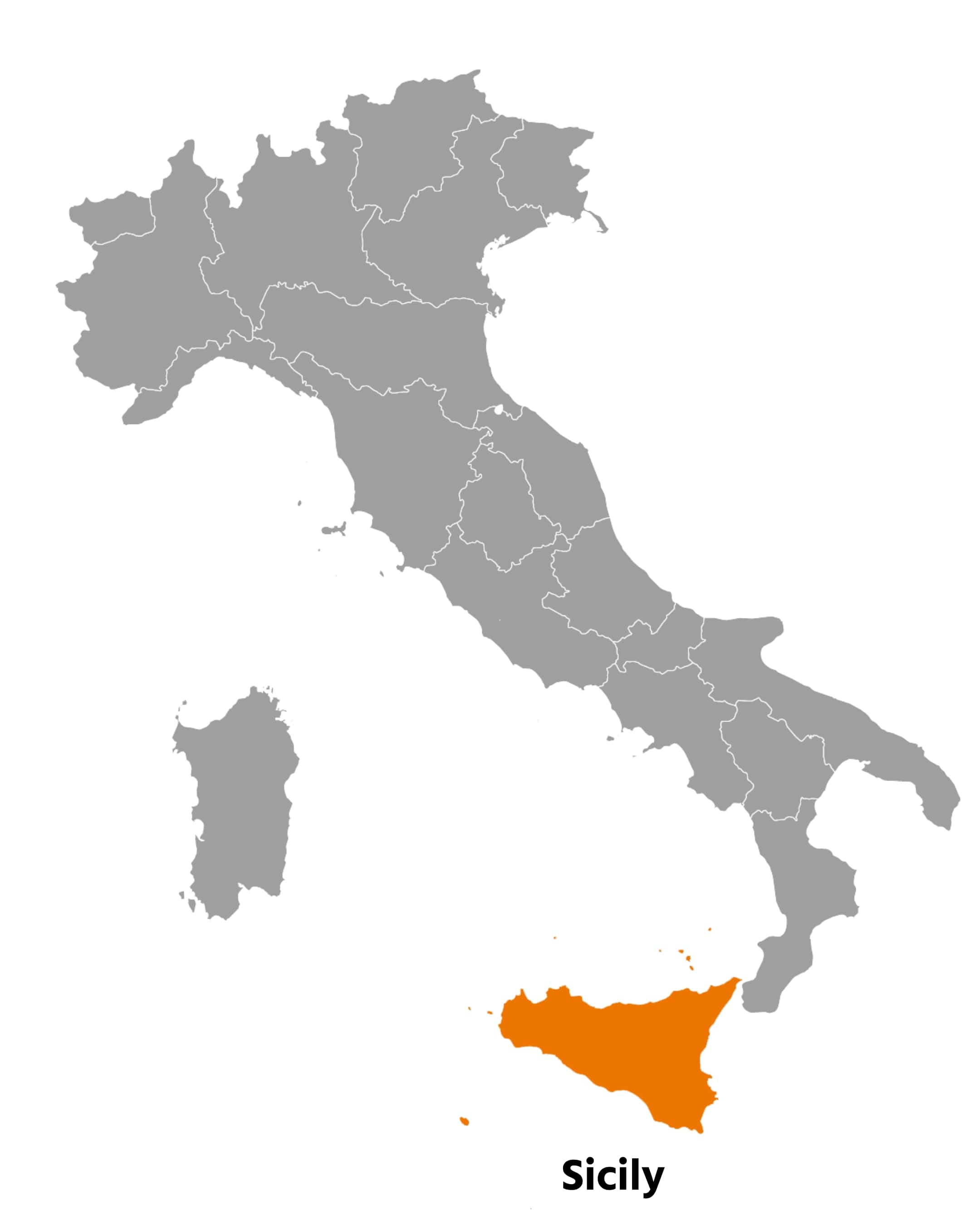 sicily on the map of italy