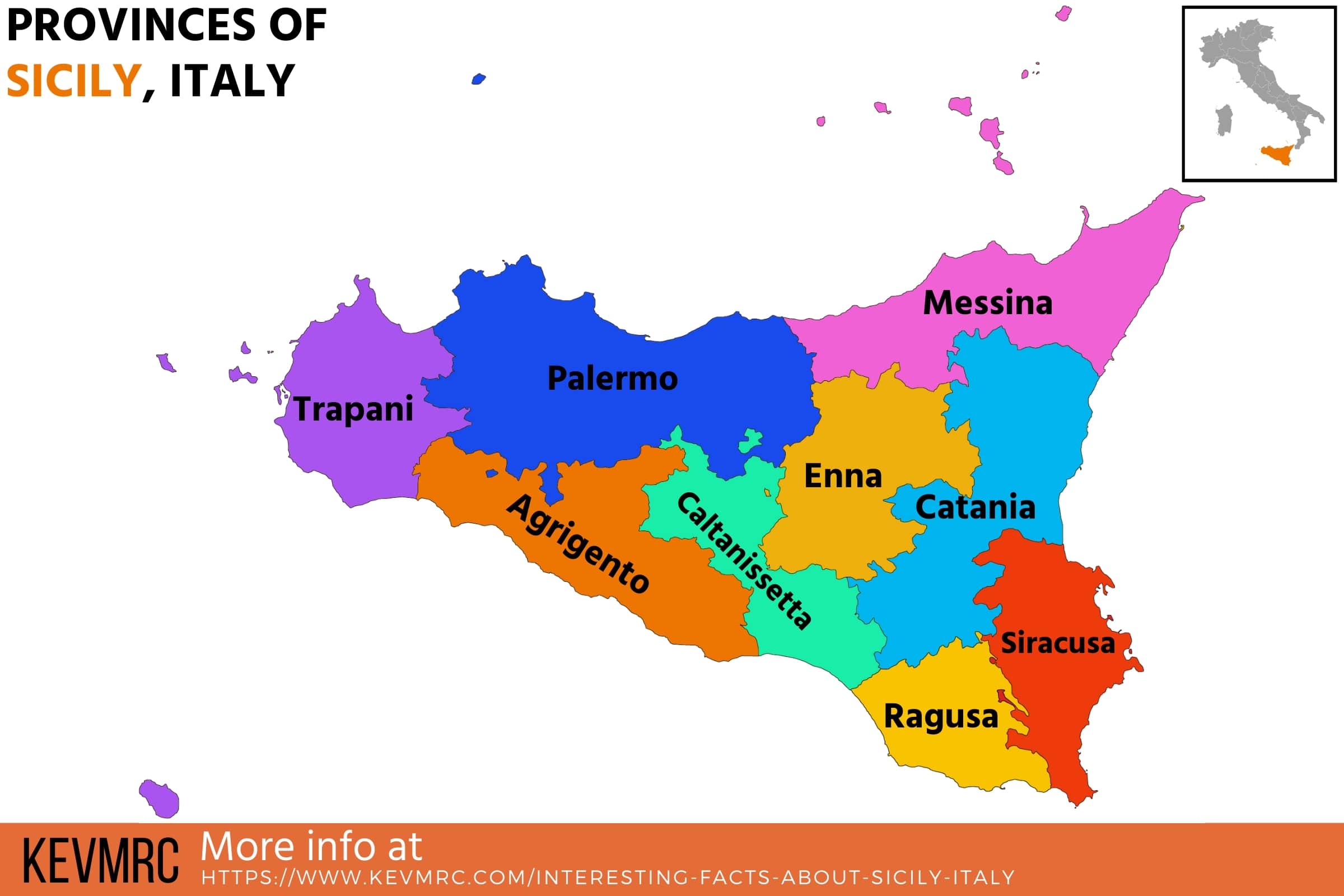 sicily provinces map