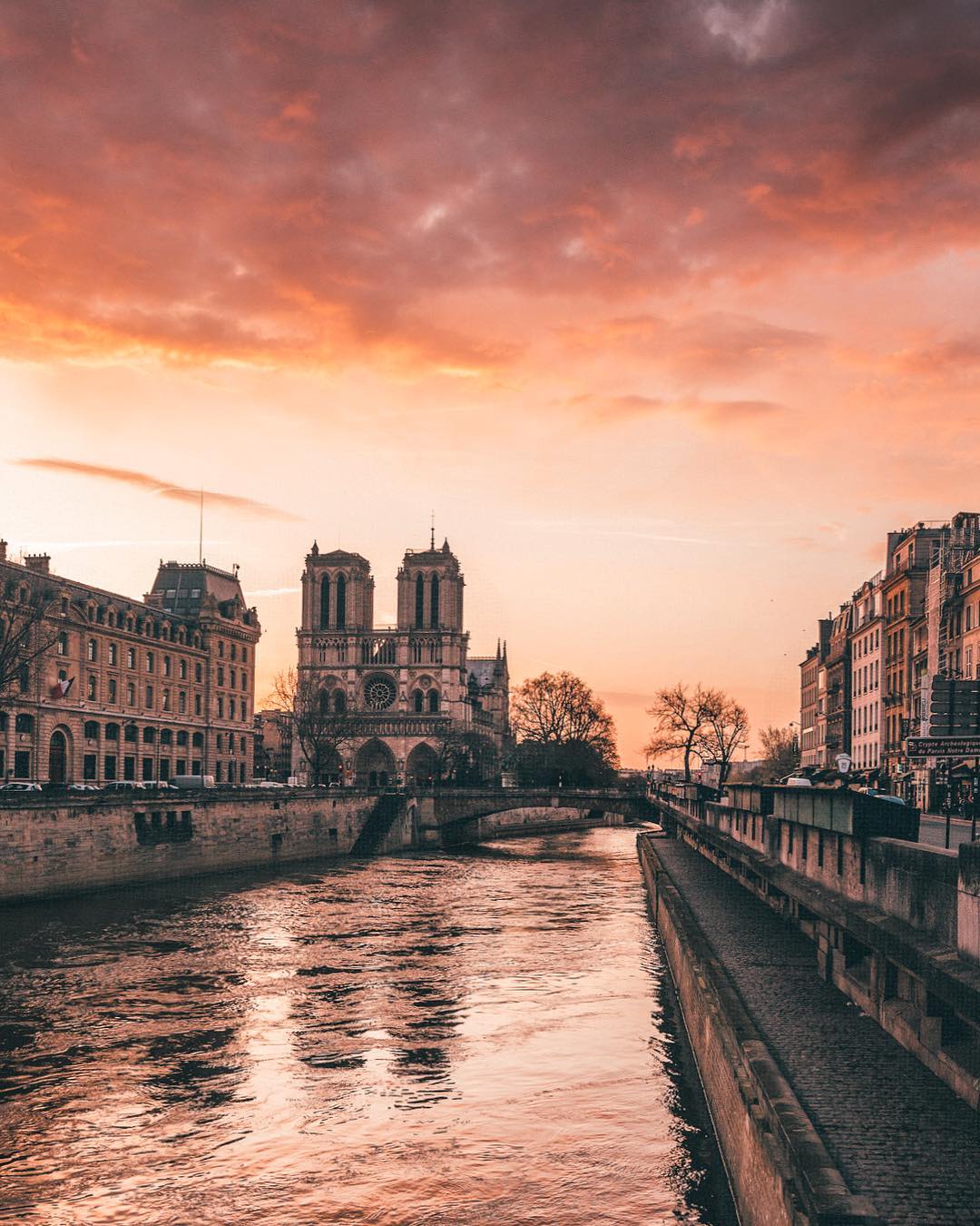 sunrise paris at notre dame de paris