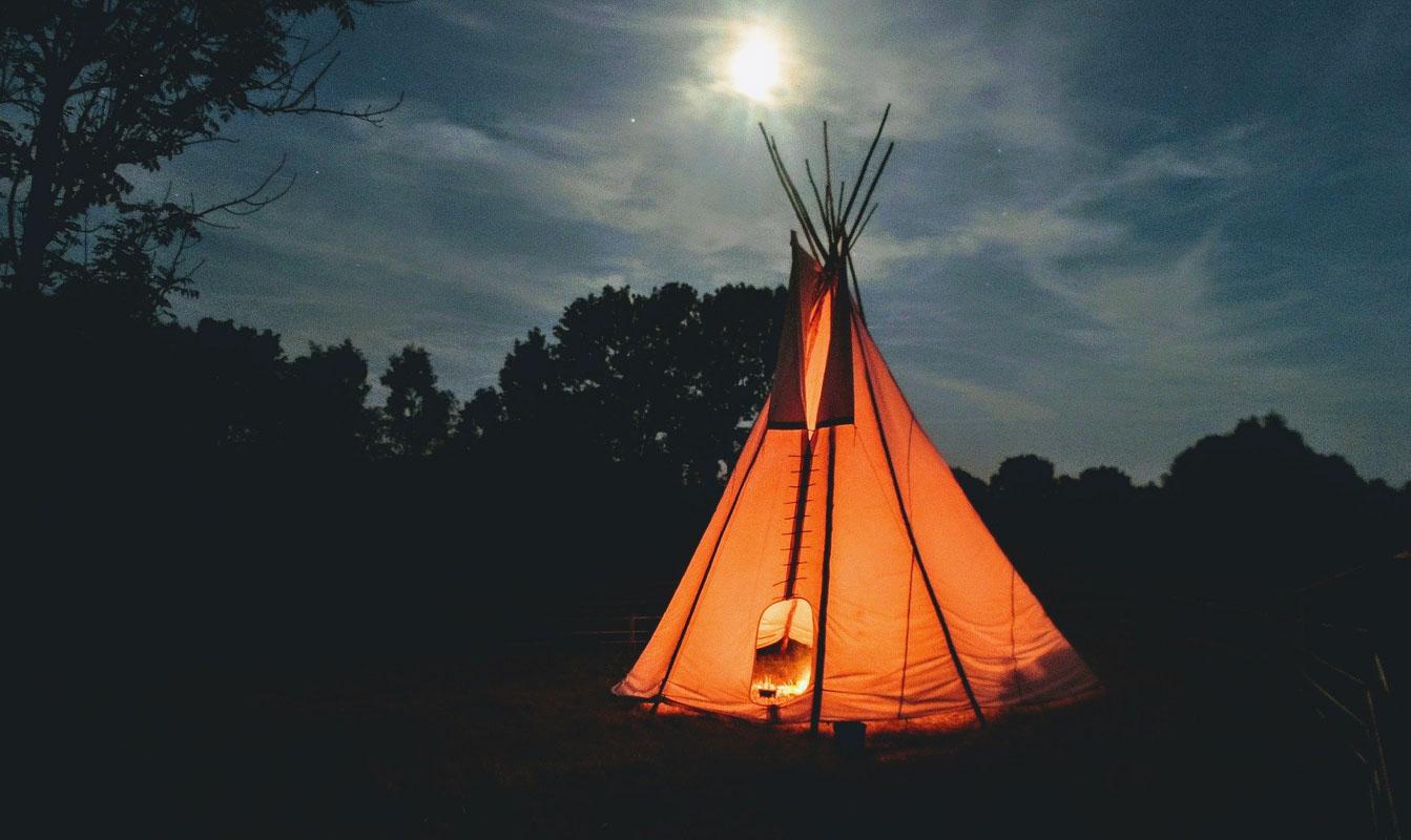 teepee in the night one of the best 3 man tents with standing room