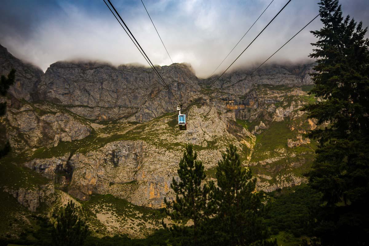 the view from the cable car departure