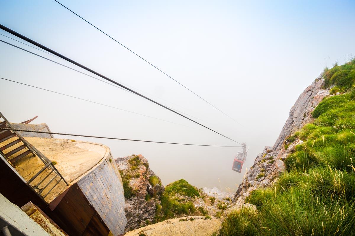 view of the cable car from the top